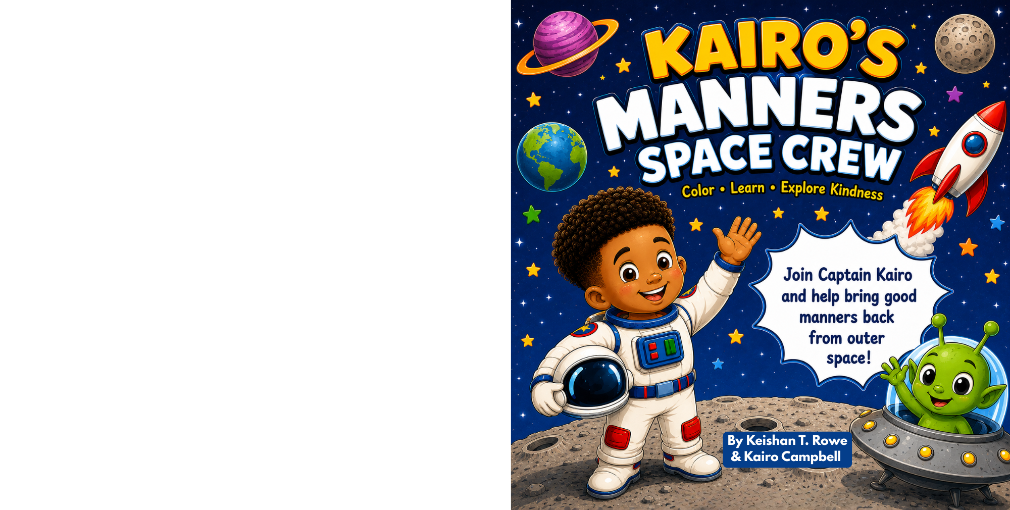 Kairo’s Manners Space Crew coloring and activity book cover